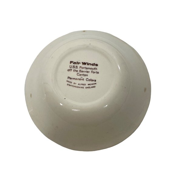 Set of 5 Vintage Bowls Fair Winds USS Portsmouth Off The Barrier Forts Canton - Picture 15 of 15